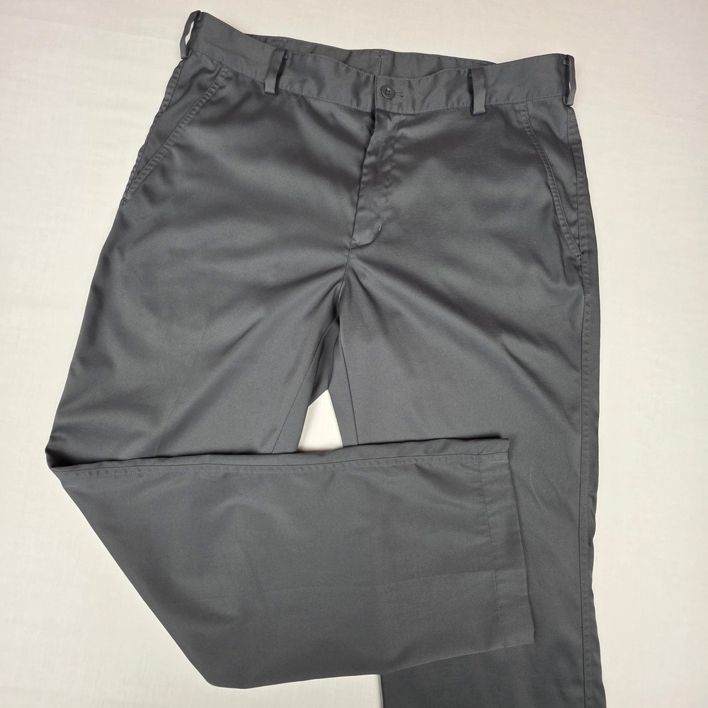 Nike Golf Dri-FIT Flat Front Chino Pants Mens 34x30 Gray Performance Polyester
